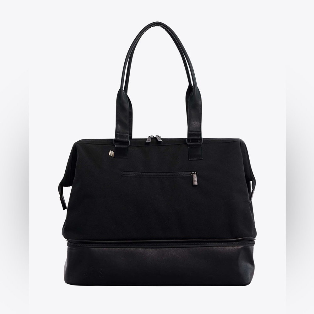 BEIS Weekender Convertible Black Travel Tote Bag